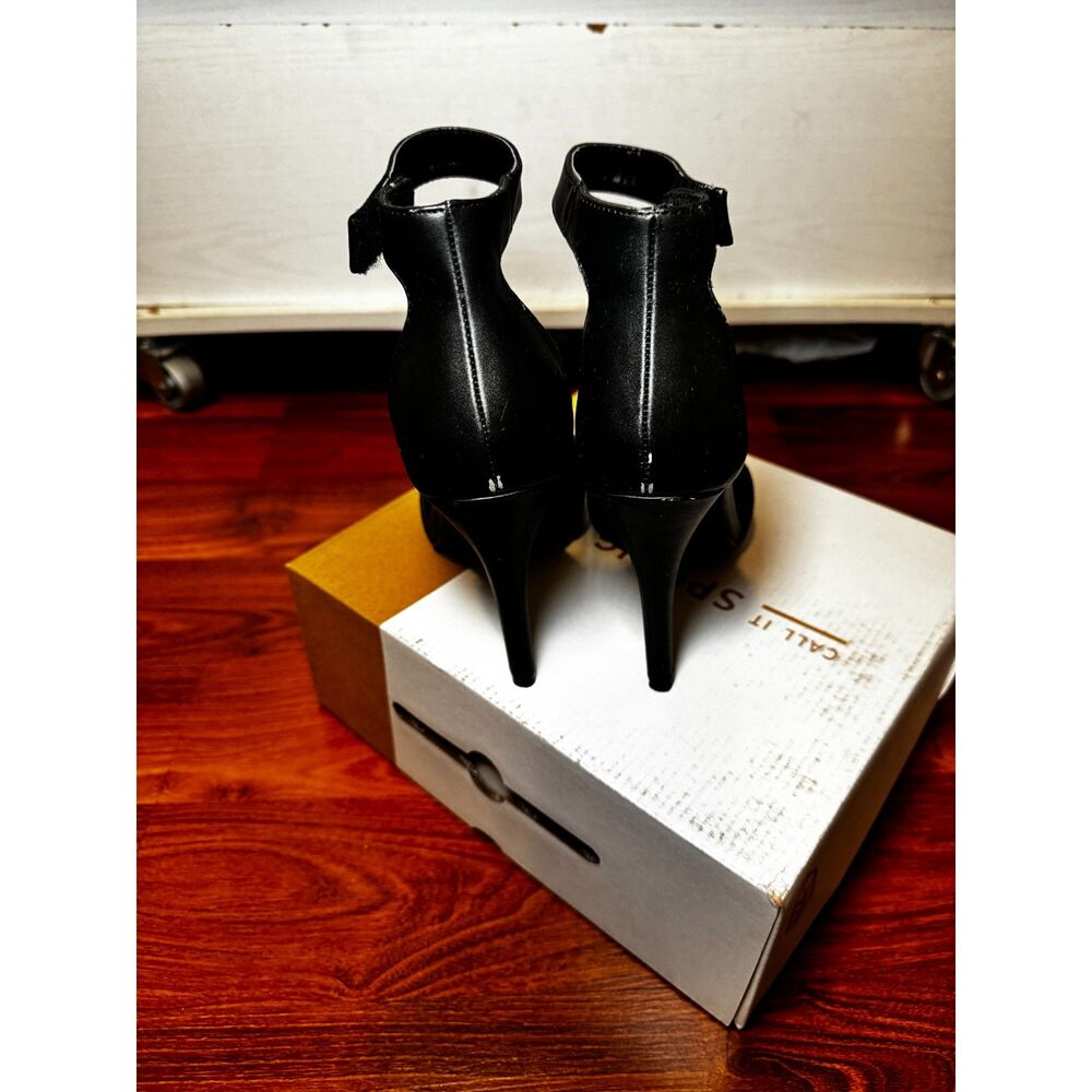 The Call It Spring Yadoven Black Ankle Strap Pointed Toe Heels - Picture 4 of 8